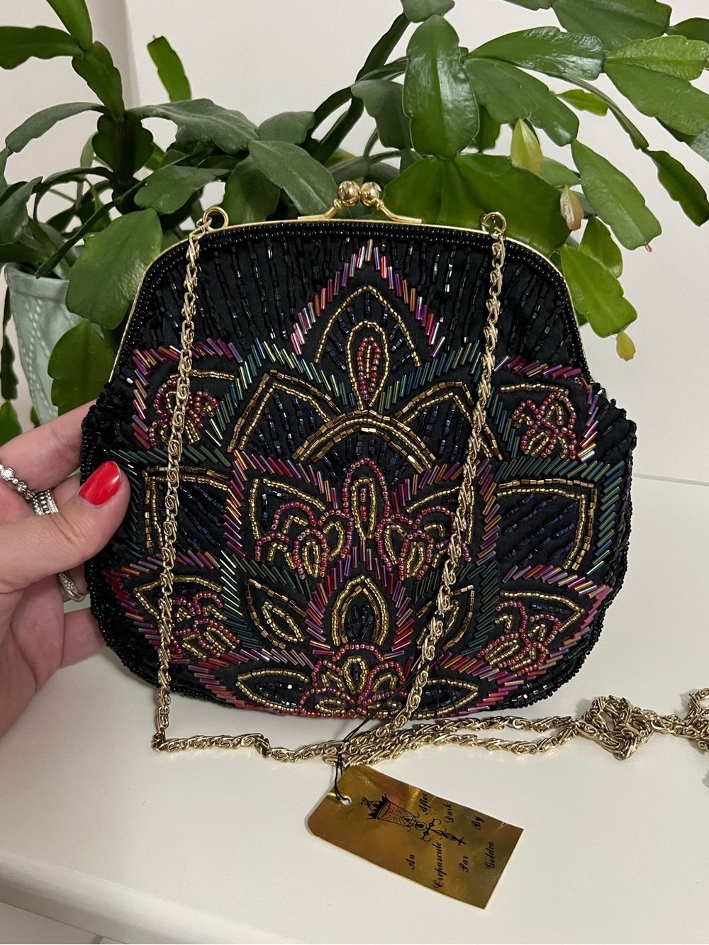 NWT Vintage 1980’s Beaded Bag from Hong Kong, Goldco